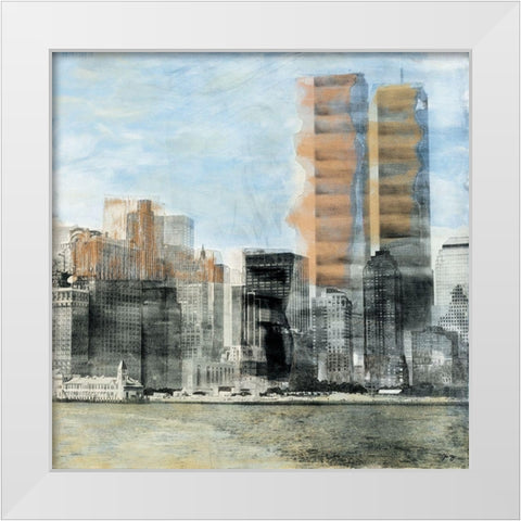 Twins New York White Modern Wood Framed Art Print by JMG