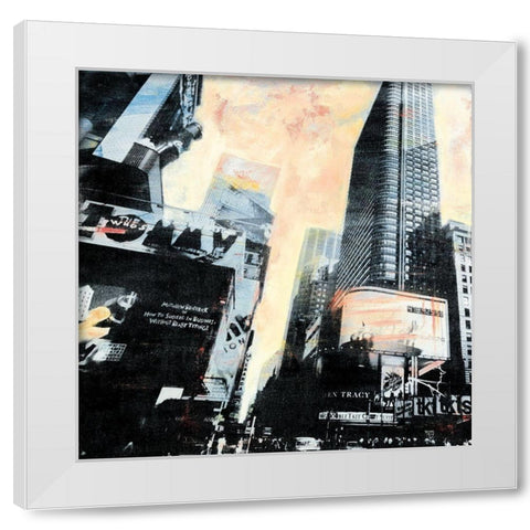 Times Square New York White Modern Wood Framed Art Print by JMG