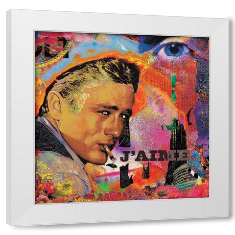 Jaime   White Modern Wood Framed Art Print by Ortega, Guillaume