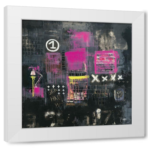 Initiales 91 White Modern Wood Framed Art Print by Trichet, Eric
