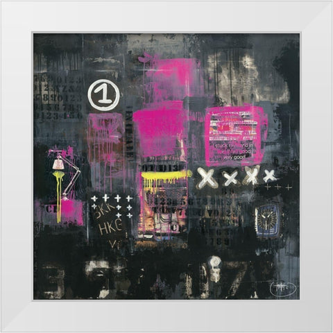 Initiales 91 White Modern Wood Framed Art Print by Trichet, Eric