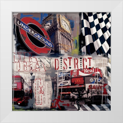 London underground White Modern Wood Framed Art Print by Gachaga, Vincent