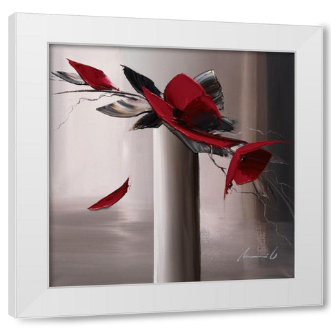 En rouge et gris I White Modern Wood Framed Art Print by Tramoni, Oliver