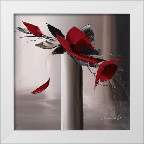 En rouge et gris I White Modern Wood Framed Art Print by Tramoni, Oliver