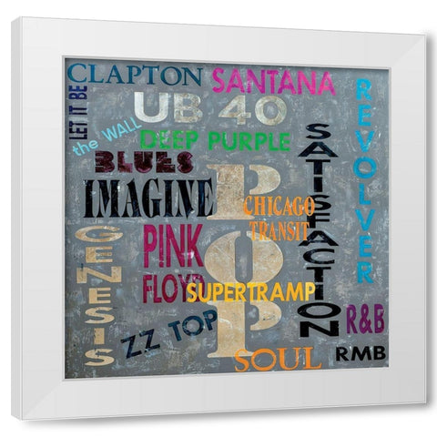 Pop Music White Modern Wood Framed Art Print by RMB