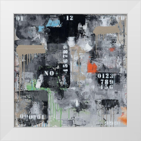 Initiales 129 White Modern Wood Framed Art Print by Trichet, Eric