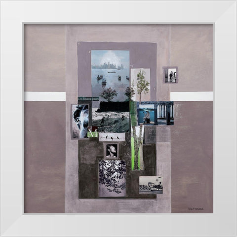 Les beaux jours White Modern Wood Framed Art Print by Balthazar