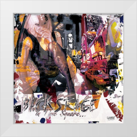 Backstage in Time Square White Modern Wood Framed Art Print by Gachaga, Vincent