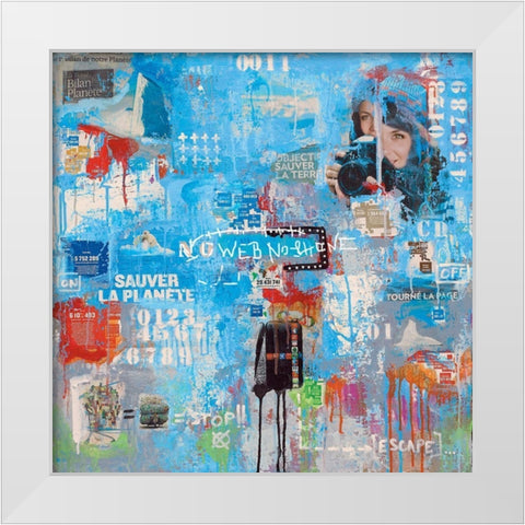 Initiale n 146 White Modern Wood Framed Art Print by Trichet, Eric