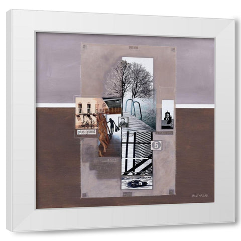 Le plongeoir White Modern Wood Framed Art Print by Balthazar