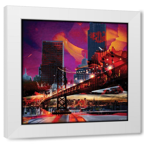 Flowers of San-Francisco White Modern Wood Framed Art Print by Marcus