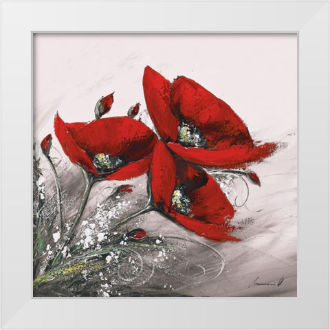 Bouquet de coquelicots I White Modern Wood Framed Art Print by Tramoni, Oliver