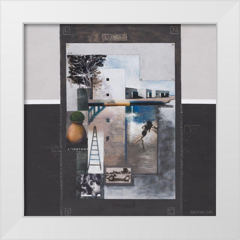Instant de lumie`re White Modern Wood Framed Art Print by Balthazar