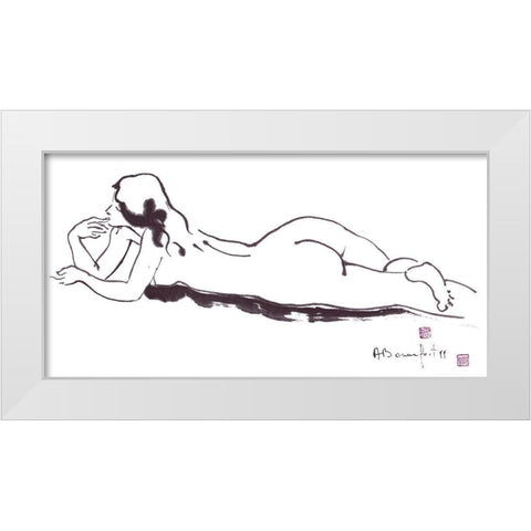 Sobriete White Modern Wood Framed Art Print by Bonnefoit, Alain