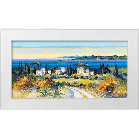 En chemin White Modern Wood Framed Art Print by Kerfily