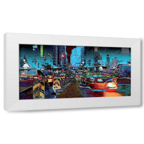 Taxis White Modern Wood Framed Art Print by Bouteiller, Cedric