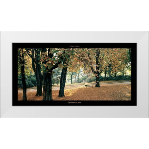 Automne au parc White Modern Wood Framed Art Print by Pinsard, Laurent