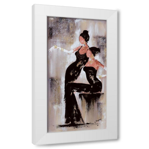 Histoires de filles I White Modern Wood Framed Art Print by Johanna