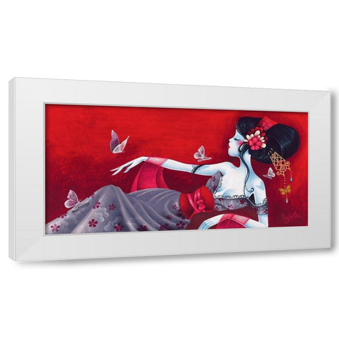 Cameliasheart White Modern Wood Framed Art Print by Sybile