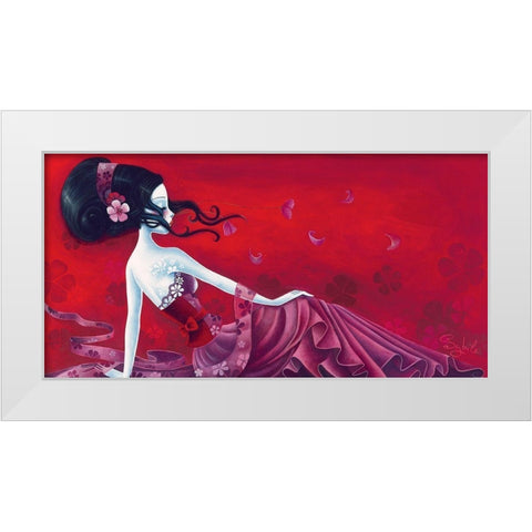 Enchanted breeze White Modern Wood Framed Art Print by Sybile