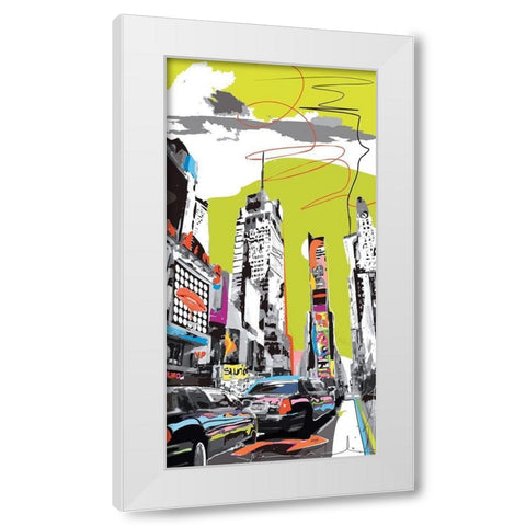 New York embouteillage White Modern Wood Framed Art Print by Tandem