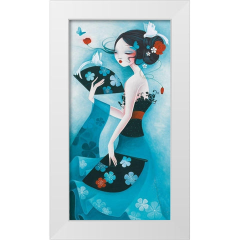 Colombes White Modern Wood Framed Art Print by Sybile