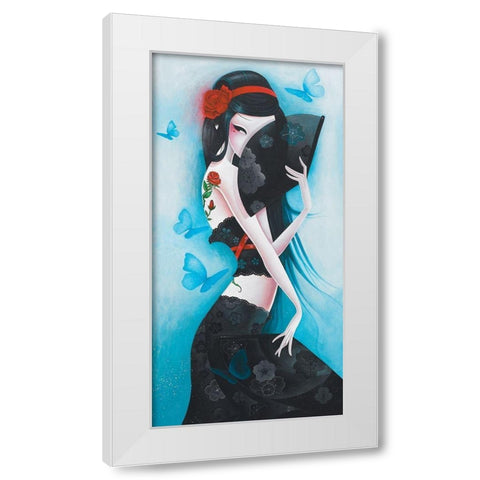 Hide White Modern Wood Framed Art Print by Sybile