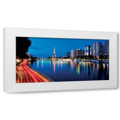 Voie Georges Pompidou Quai Grenelle, Paris White Modern Wood Framed Art Print by Rodriguez, F.