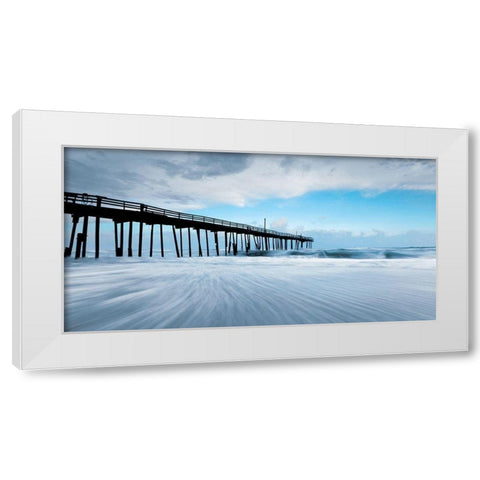 Fishing Pier White Modern Wood Framed Art Print by BRAUN Studio