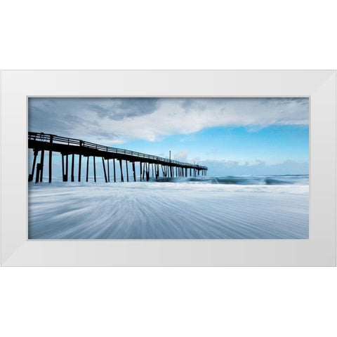 Fishing Pier White Modern Wood Framed Art Print by BRAUN Studio