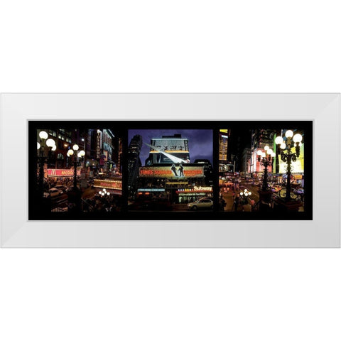 Manhattan Nights White Modern Wood Framed Art Print by Setboun, Michel