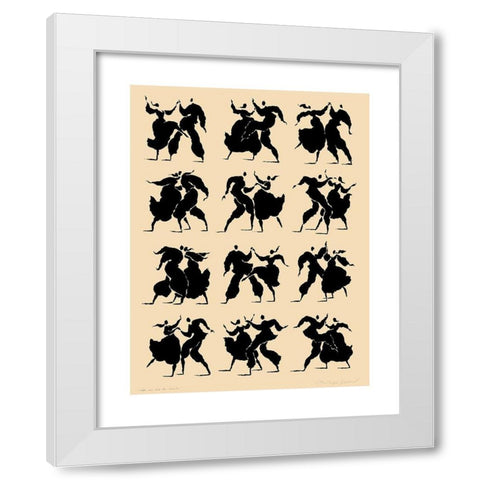 Danse White Modern Wood Framed Art Print by Geraud, Philippe