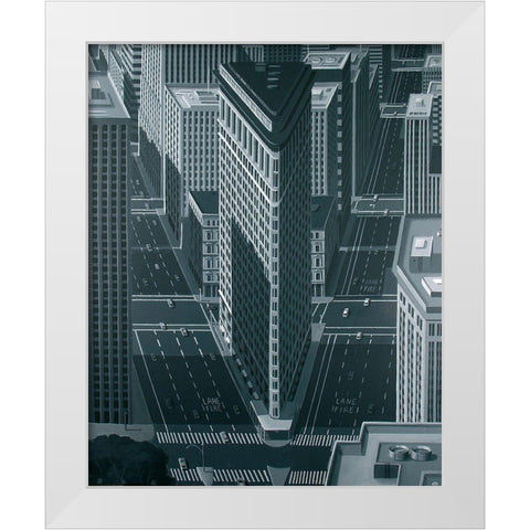 Flatiron from North White Modern Wood Framed Art Print by Peyret, Eric