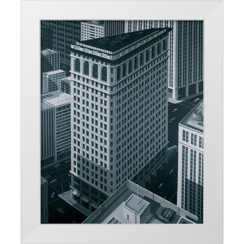 Flatiron   White Modern Wood Framed Art Print by Peyret, Eric
