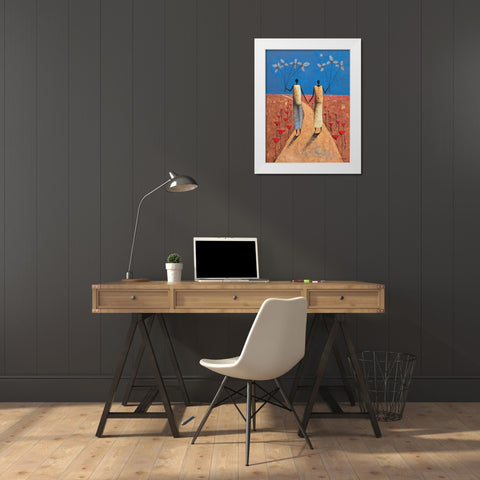 En chemin White Modern Wood Framed Art Print by Rauscher, Michel