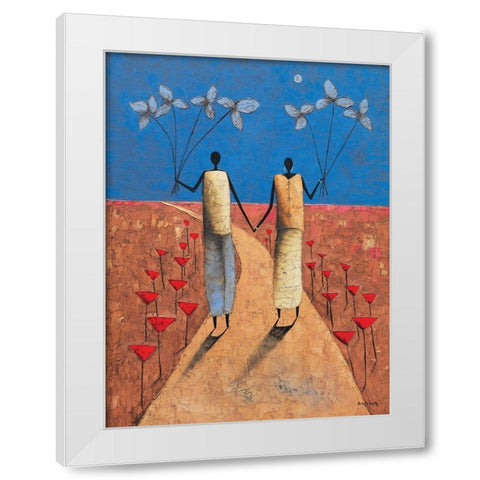 En chemin White Modern Wood Framed Art Print by Rauscher, Michel