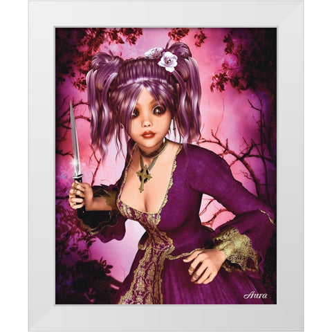 Damaged Rose White Modern Wood Framed Art Print by Aura