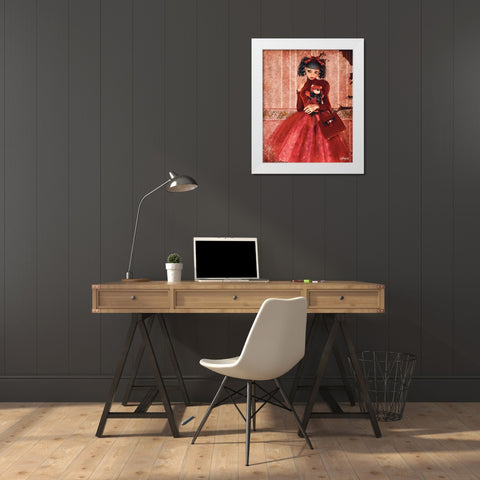 Synthetic Darkness White Modern Wood Framed Art Print by Aura