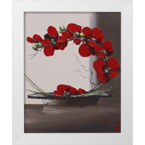 Panache dorchideÂ´es II White Modern Wood Framed Art Print by Tramoni, Oliver
