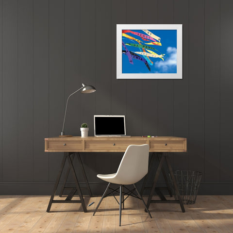 Vol de bracelets White Modern Wood Framed Art Print by BRAUN Studio