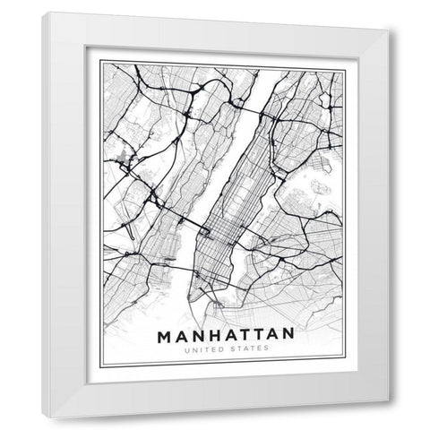 Manhattan White Modern Wood Framed Art Print by Braun Studio