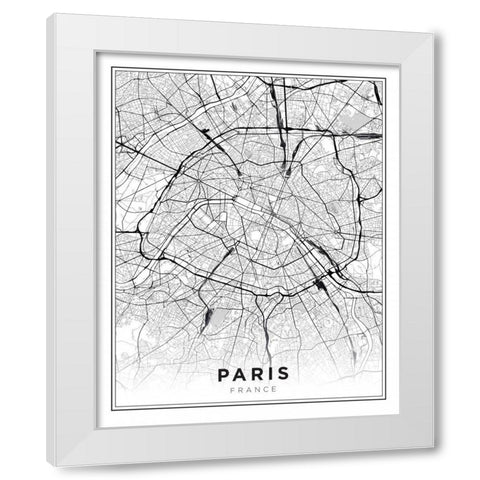 Paris White Modern Wood Framed Art Print by Braun Studio