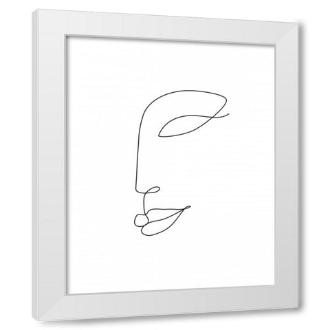 Smile White Modern Wood Framed Art Print by Braun Studio