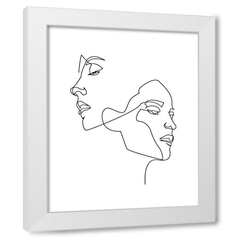 Visages White Modern Wood Framed Art Print by BRAUN Studio