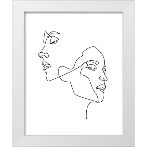 Visages White Modern Wood Framed Art Print by BRAUN Studio
