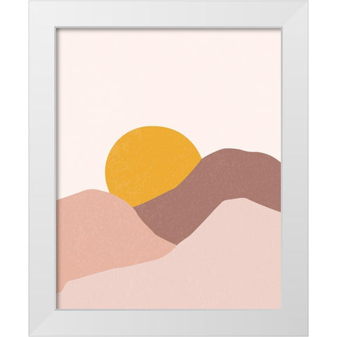 Terre de Feu I White Modern Wood Framed Art Print by BRAUN Studio