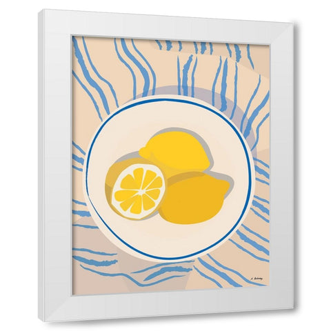 Dubussy - Citrons dete White Modern Wood Framed Art Print by Dubussy