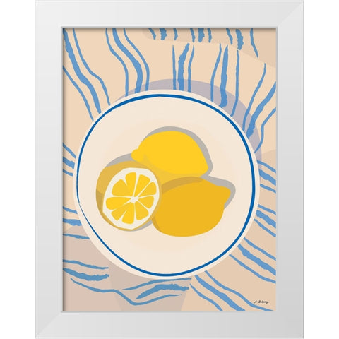 Dubussy - Citrons dete White Modern Wood Framed Art Print by Dubussy