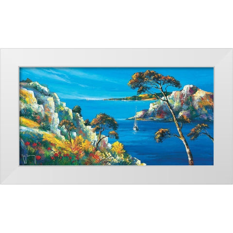 La baie tranquille White Modern Wood Framed Art Print by Keiflin, Roger