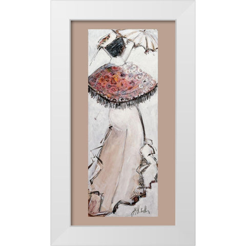 Arlesienne a lombrelle I White Modern Wood Framed Art Print by Monteiller, Jean-Francois